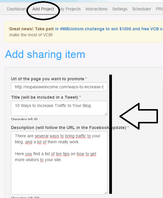 Add your first project at Viral Content Buzz-screenshot