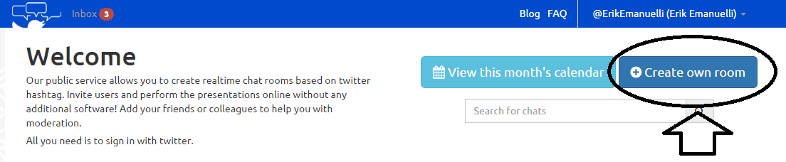 Screenshot of the Twchat homepage
