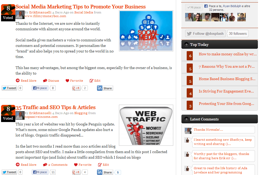 Articles submitted at DoSplash - Click to Enlarge DoSplash second screenshot