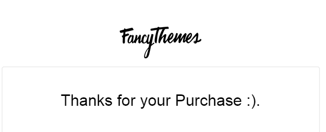 email from FancyThemes with purchase details