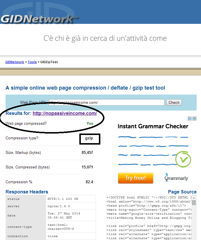 GIDNetwork tool screenshot for NoPassiveIncome blog