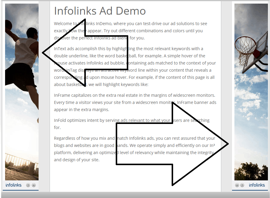 inframe infolinks ads - screenshot example