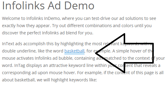 infolinks intext ads - screenshot