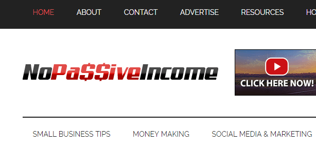 nopassiveincome_com site menu
