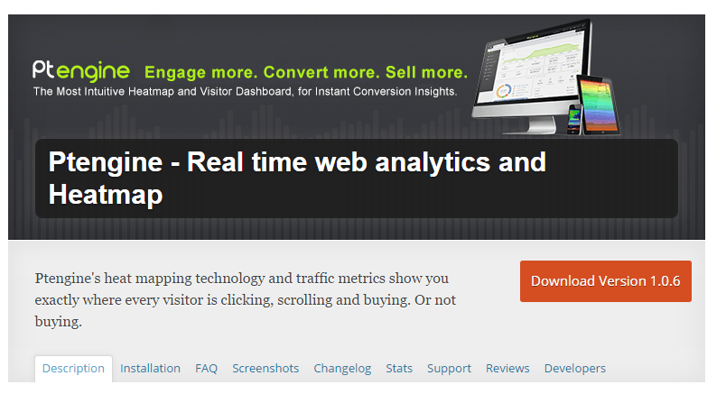 Ptengine wordpress plugin - screenshot