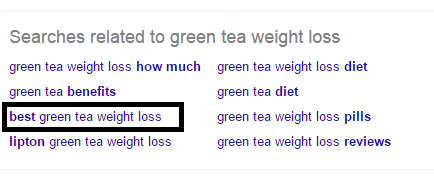 searches related to green tea weight loss on Google