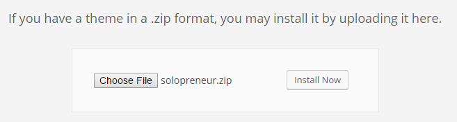 uploading solopreneur to a wordpress blog