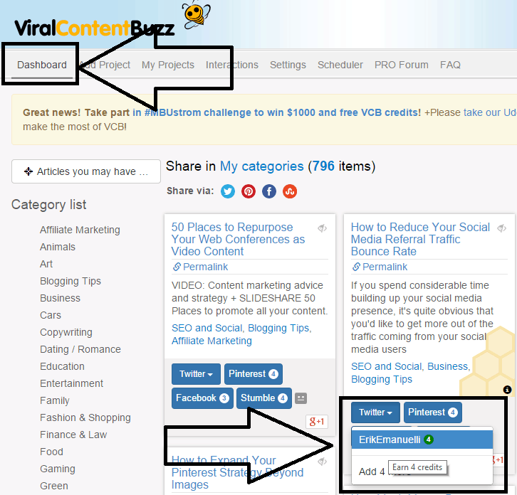 ViralContentBuzz dashboard screenshot